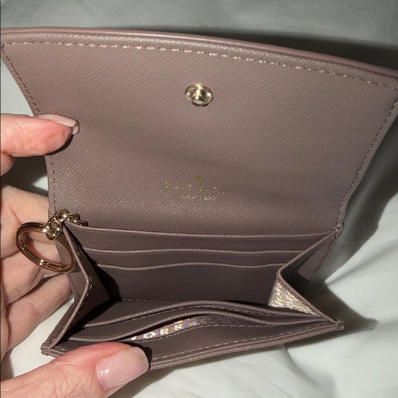 Kate Spade Chocolate Card Holder with Gold Ring - Picture 3 of 9